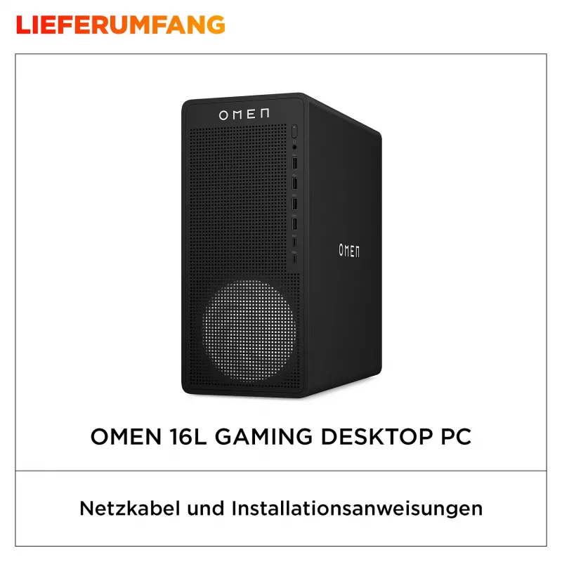 HP OMEN 16L Desktop TG03-0177ng, Black Metal, Ryzen 7 8700F, 32GB RAM, 1TB SSD, GeForce RTX 5060 Ti