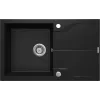 DEANTE 1-Bowl Granite Sink with Drainer Black Nero Mat