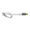Good Connections SmartFLEX SAT Antenna Cable, IEC/Coax Angled Plug to Socket, Gold-Plated, Quadruple Shielded, 120 dB, White, 1 m (GC-M2061)