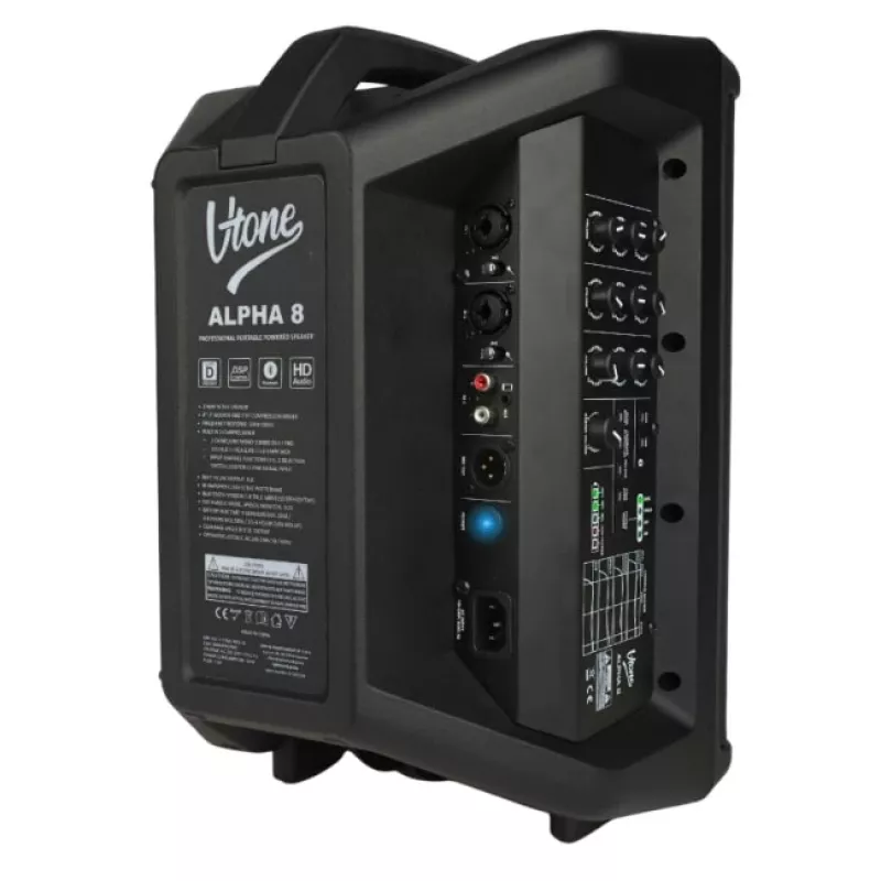 V-TONE ALPHA 8 Aktywny Kolumnowy System PA z Wbudowanym Mikserem, 300W RMS, 8 inch Głośnik Niskotonowy, Bluetooth, USB/SD, Pogłos