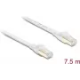 Delock RJ45 Flat Patch Cable Cat.8.1 U/FTP do 40 Gbps 7,5 m Biały (81029)