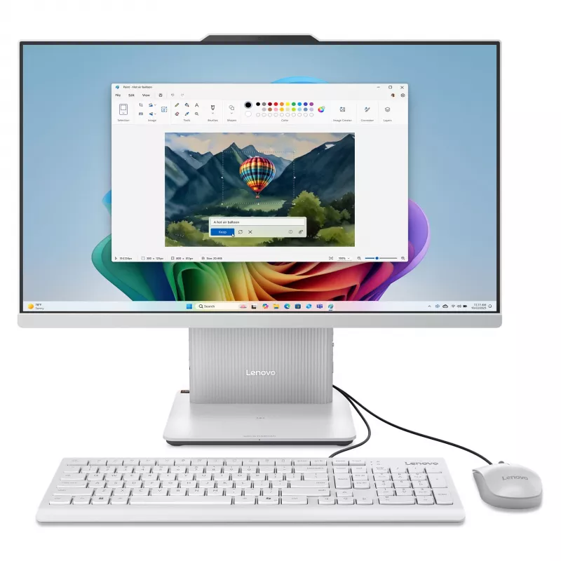 Lenovo IdeaCentre AIO 24AKP10 All-in-One PC, AMD Ryzen 5 7530U, 23.8 cala Full HD IPS, 16GB RAM, 1TB SSD, Windows 11 Home, Czarny