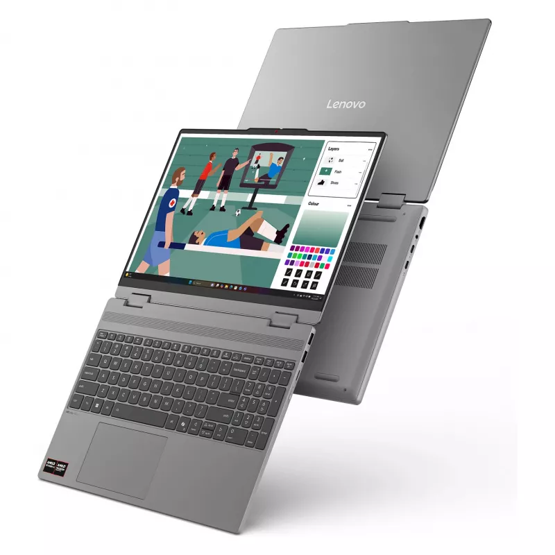 Laptop 2 w 1 Lenovo IdeaPad 5 2-in-1 15AGP11 Copilot+ PC 83UM0006GE, 15.3 cali WQXGA OLED dotykowy 165Hz, AMD Ryzen AI 7 445, 16GB DDR5, 512GB SSD, Windows 11 Home, niemiecka klawiatura