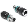Delock M12 Adapter D-coded 4 Pin Male to RJ45 Female Panel Mount Straight