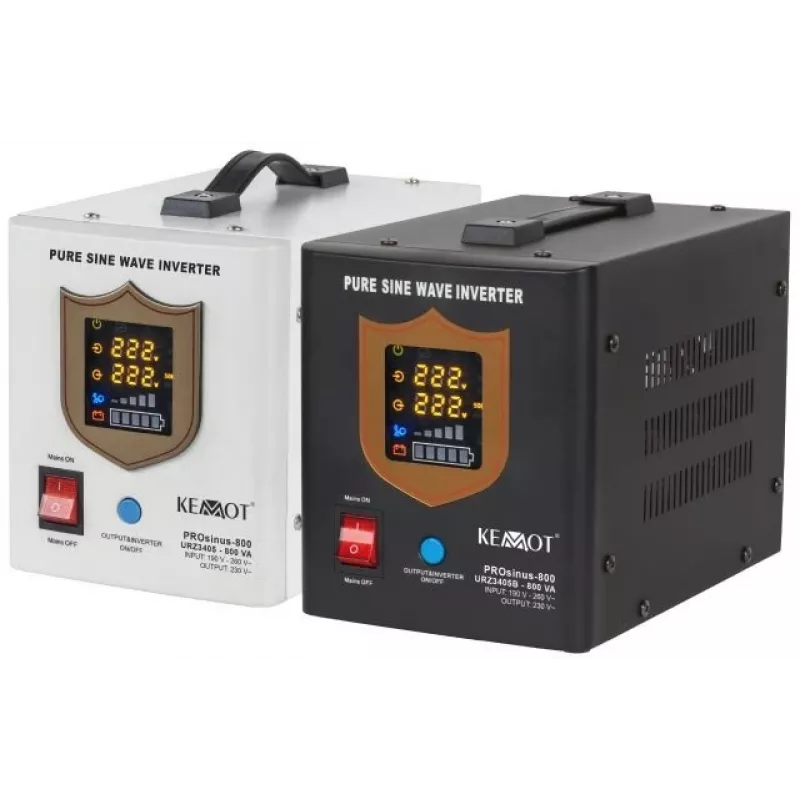 KEMOT PROsinus-800 Zasilacz awaryjny UPS 800VA/500W czysty sinus 12V 230V czarny