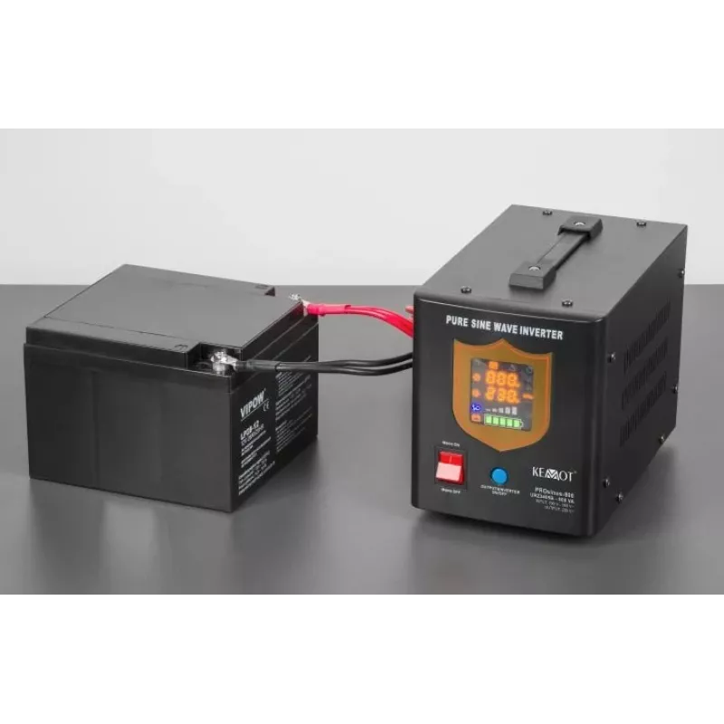 KEMOT PROsinus-800 Zasilacz awaryjny UPS 800VA/500W czysty sinus 12V 230V czarny