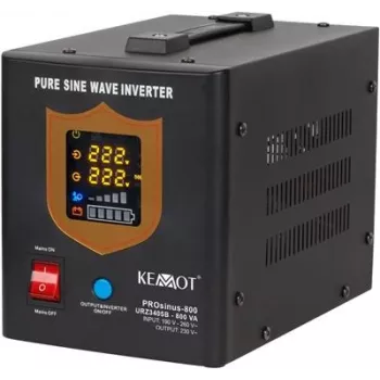 KEMOT PROsinus-800 Zasilacz awaryjny UPS 800VA/500W czysty sinus 12V 230V czarny