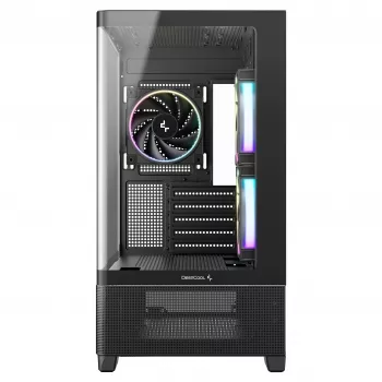 Obudowa Mid-Tower DeepCool CG380U, Szkło hartowane, 3x wentylatory 120mm ARGB, Czarny