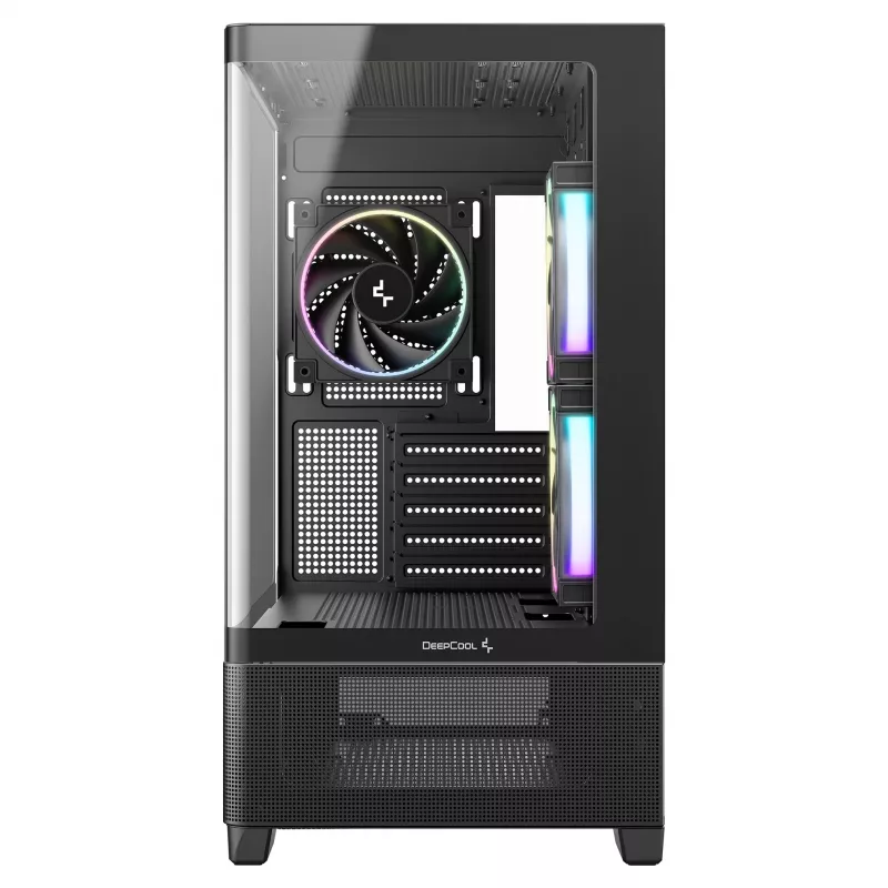 Obudowa Mid-Tower DeepCool CG380U, Szkło hartowane, 3x wentylatory 120mm ARGB, Czarny