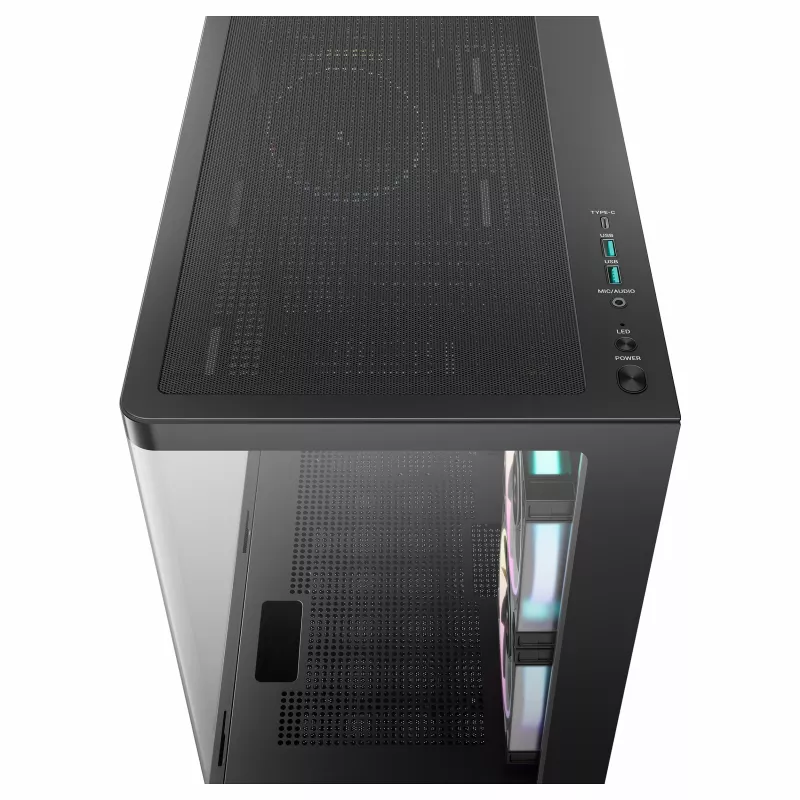 Obudowa Mid-Tower DeepCool CG380U, Szkło hartowane, 3x wentylatory 120mm ARGB, Czarny