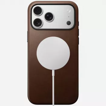 NOMAD Modern Leather Case do iPhone 17 Pro Max, skóra Horween, Rustic Brown, kompatybilny z MagSafe