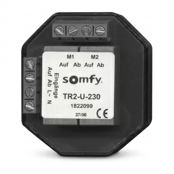 SOMFY 1822099 TR2-U-230 Przekaźnik separacyjny do dwóch napędów, montaż podtynkowy