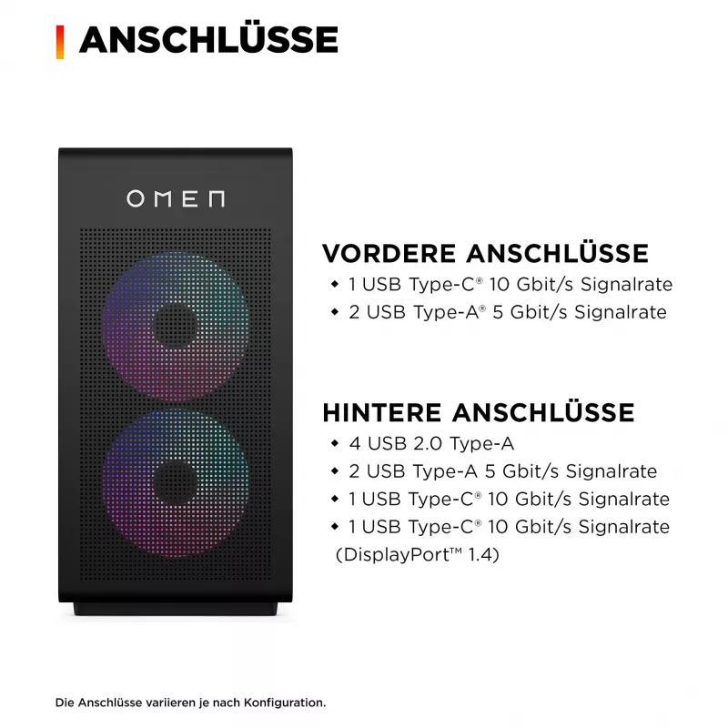 HP OMEN 35L GT16-1491ng Desktop PC - AMD Ryzen 9 9900X3D, 64GB DDR5 RAM, 2TB NVMe SSD, NVIDIA GeForce RTX 5080, Windows 11 Home