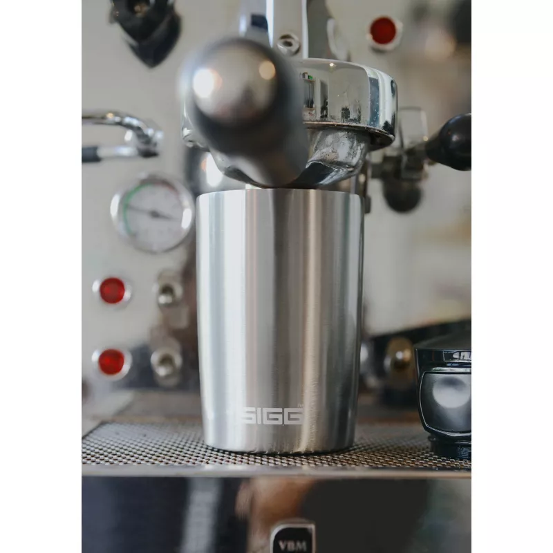 SIGG 8695.50 Hot & Cold One-Hand Push-Button Vacuum Insulated Bottle, 0.27 L, Obsidian Black, Stainless Steel