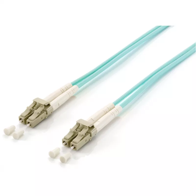 Equip Pro Fiber Optic Patch Cable LC to LC Multimode Duplex OM3 15m LSZH Turquoise