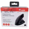 Equip 245110 Pionowa Ergonomiczna Mysz Bezprzewodowa - Praworęczna - 2.4 GHz - Odbiornik USB - Czarny