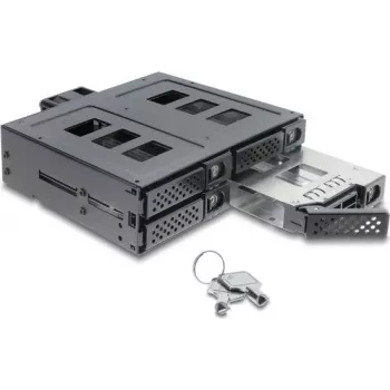 Delock 5.25 inch Ramka montażowa na 4 x 2.5 inch SATA lub SAS HDD / SSD z zamkiem