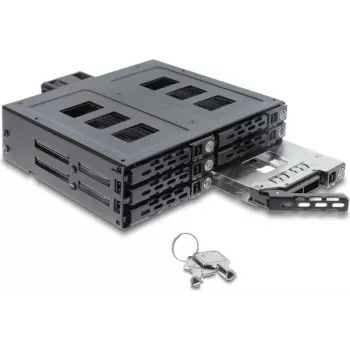 Delock 5.25 inch Wechselrahmen na 6 x 2.5 inch SATA lub SAS HDD / SSD z zamkiem