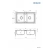 DEANTE ZORBA 2-Bowl Granite Composite Kitchen Sink Black 780mm