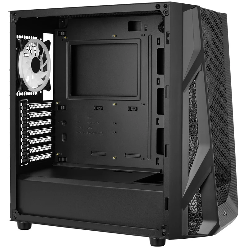 Aerocool AirHawk Duo Midi-Tower, Tempered Glass - Czarny