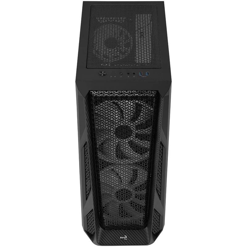 Aerocool AirHawk Duo Midi-Tower, Tempered Glass - Czarny