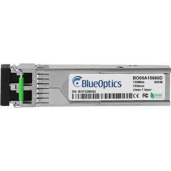 BlueOptics 740-028632 Kompatybilny moduł SFP do transmisji danych 155 Mbit/s w sieciach światłowodowych jednomodowych. Obsługuje aplikacje Fast Ethernet, Fibre Channel lub SONET/SDH w przełącznikach, routerach, systemach pamięci masowej i podobnym sprzęci