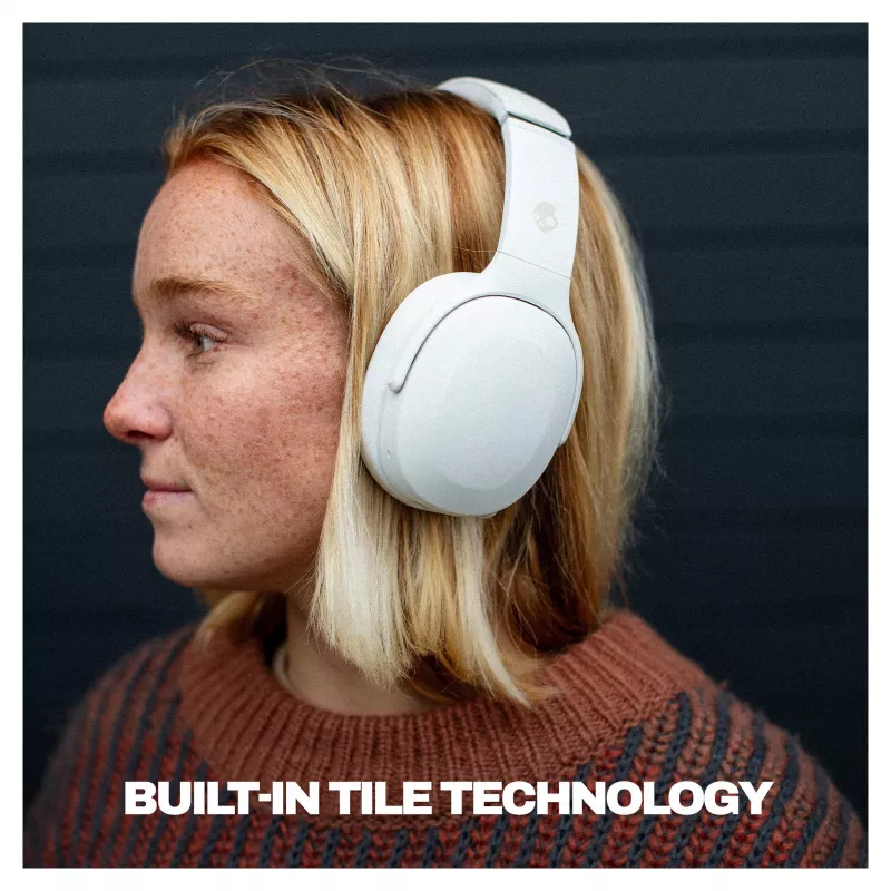 Skullcandy Crusher Evo Bezprzewodowe Słuchawki Nauszne z Sensorycznym Basem, Bluetooth 5.0, Bateria 40-godzinna, Biały