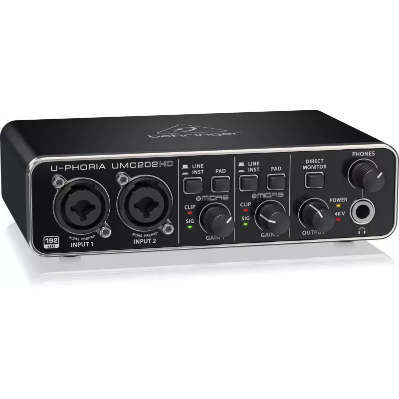 Behringer UMC202HD USB Audio Interface z przedwzmacniaczami MIDAS