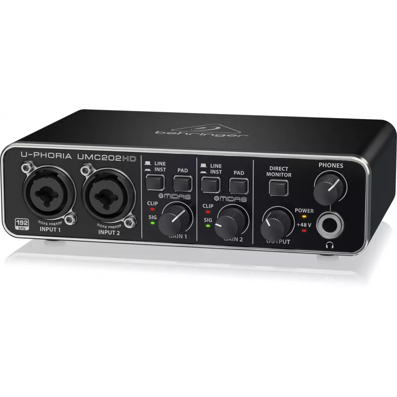 Behringer UMC202HD USB Audio Interface z przedwzmacniaczami MIDAS