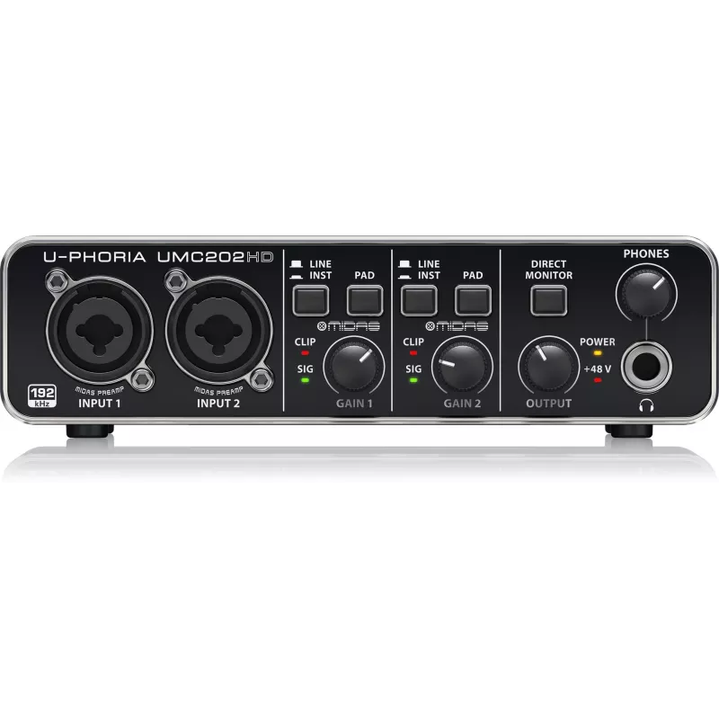 Behringer UMC202HD USB Audio Interface z przedwzmacniaczami MIDAS