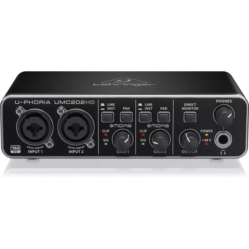 Behringer UMC202HD USB Audio Interface z przedwzmacniaczami MIDAS