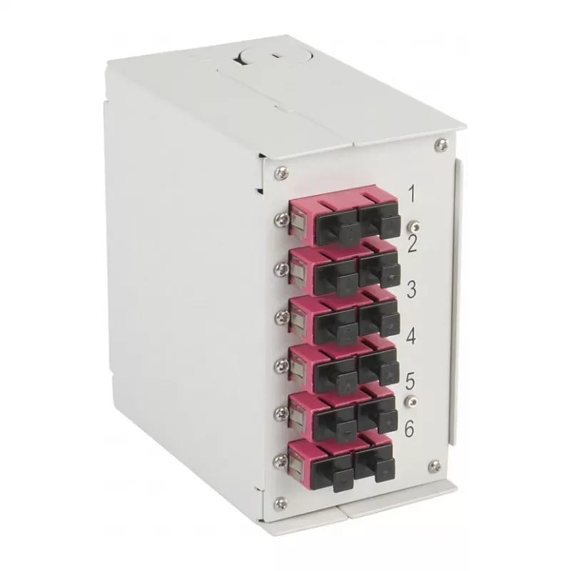 EFB-ELEKTRONIK DIN Rail Box OM4 6x SC-Duplex Coupling without Pigtails (BHS60203.6OM4)