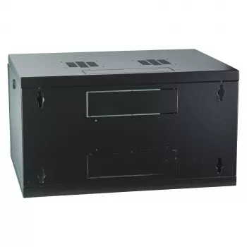 EFB-ELEKTRONIK 19 cali Szafa ścienna 6U, stała, 1-częściowa, RAL 9005 Jet Black, Głębokość 450 mm (691706VTS.45)