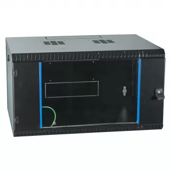 EFB-ELEKTRONIK 19 cali Szafa ścienna 6U, stała, 1-częściowa, RAL 9005 Jet Black, Głębokość 450 mm (691706VTS.45)