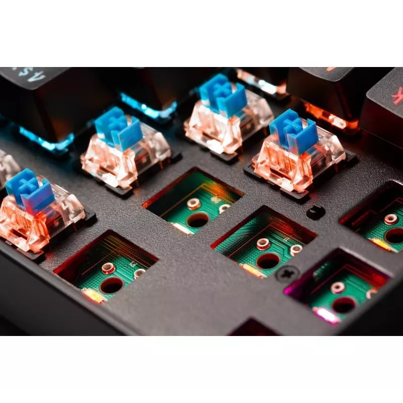 Defender Mirax GK-352 Mechaniczna Klawiatura Gamingowa, Przełączniki Outemu Blue, Podświetlenie RGB, Przewodowa USB, Czarny