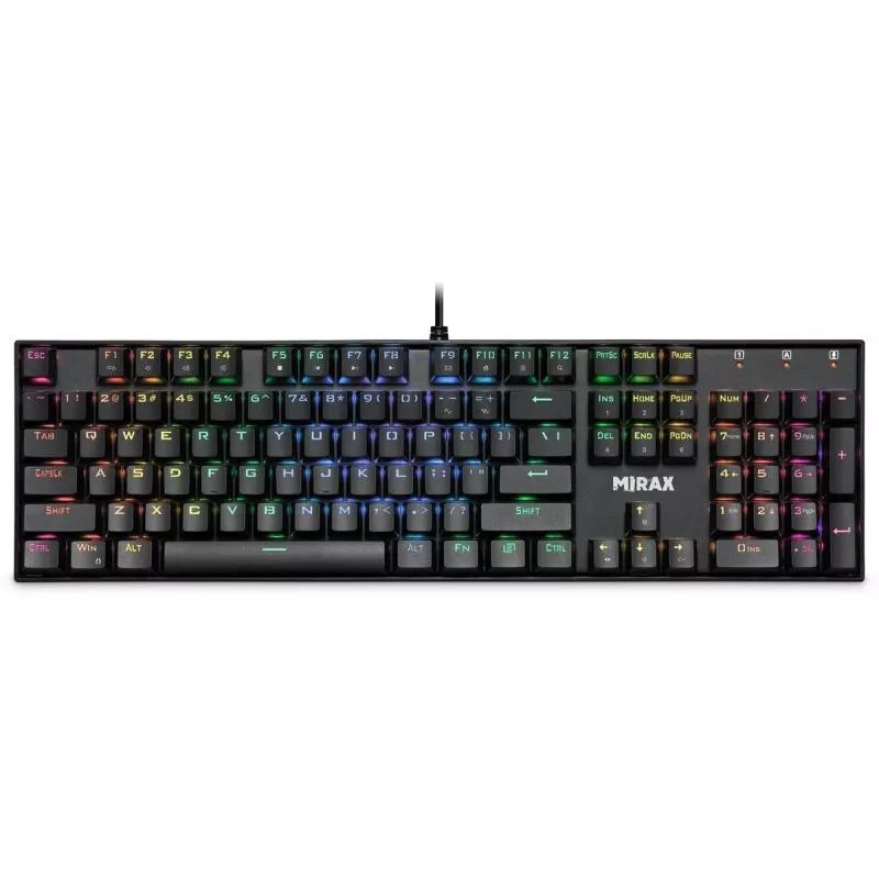 Defender Mirax GK-352 Mechaniczna Klawiatura Gamingowa, Przełączniki Outemu Blue, Podświetlenie RGB, Przewodowa USB, Czarny