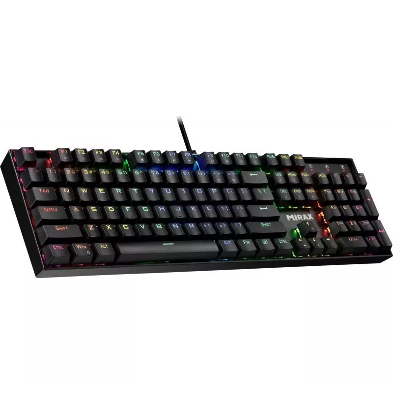 Defender Mirax GK-352 Mechaniczna Klawiatura Gamingowa, Przełączniki Outemu Blue, Podświetlenie RGB, Przewodowa USB, Czarny