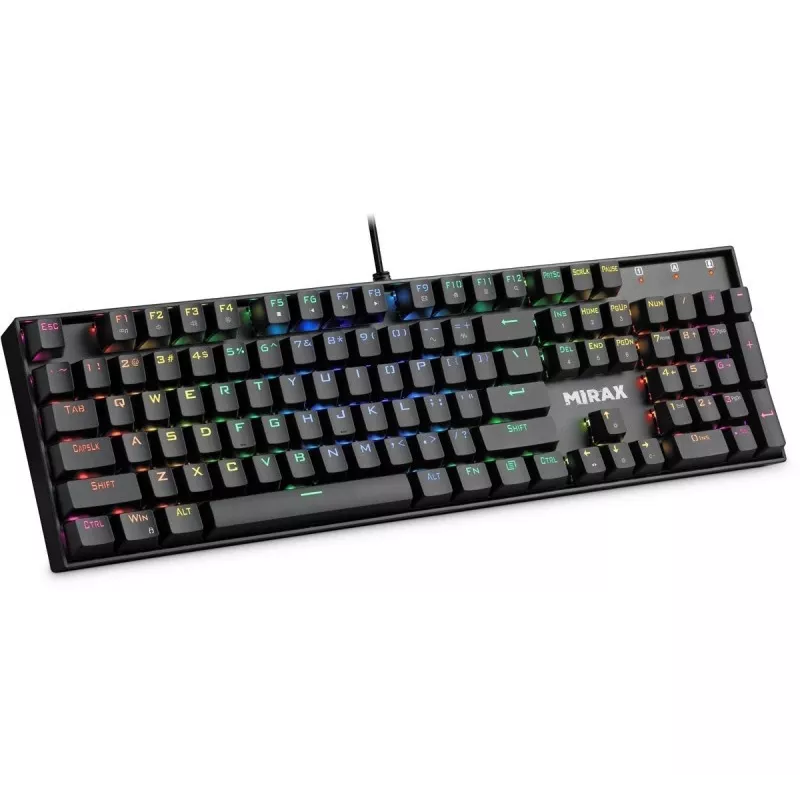 Defender Mirax GK-352 Mechaniczna Klawiatura Gamingowa, Przełączniki Outemu Blue, Podświetlenie RGB, Przewodowa USB, Czarny