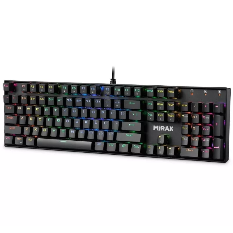 Defender Mirax GK-352 Mechaniczna Klawiatura Gamingowa, Przełączniki Outemu Blue, Podświetlenie RGB, Przewodowa USB, Czarny