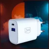 3MK FlowPower 30W USB-A USB-C PD 3.0 QC 4+ Wall Charger White