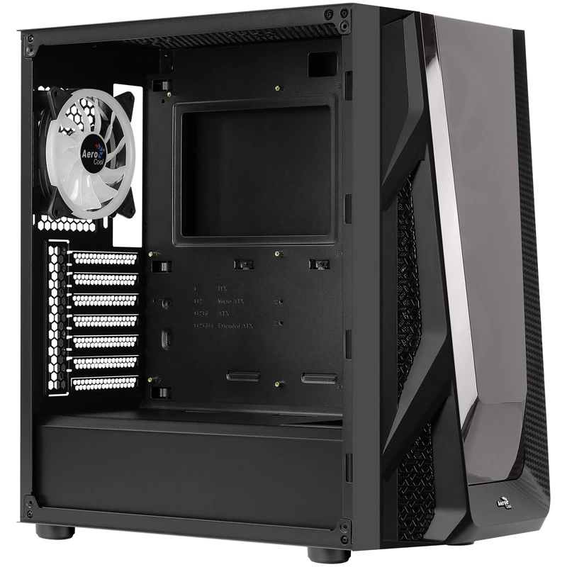 Aerocool NightHawk Duo Midi-Tower, Tempered Glass - Czarny