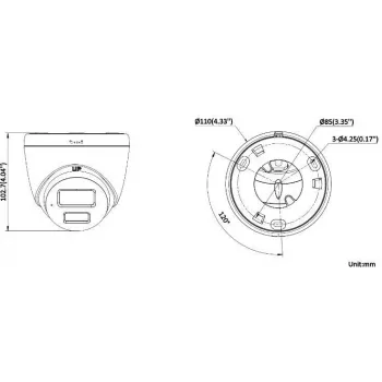Hikvision DS-2CD1363G2-LIUF/SL 2.8mm 6MP Turret IP Camera z IR i światłem białym