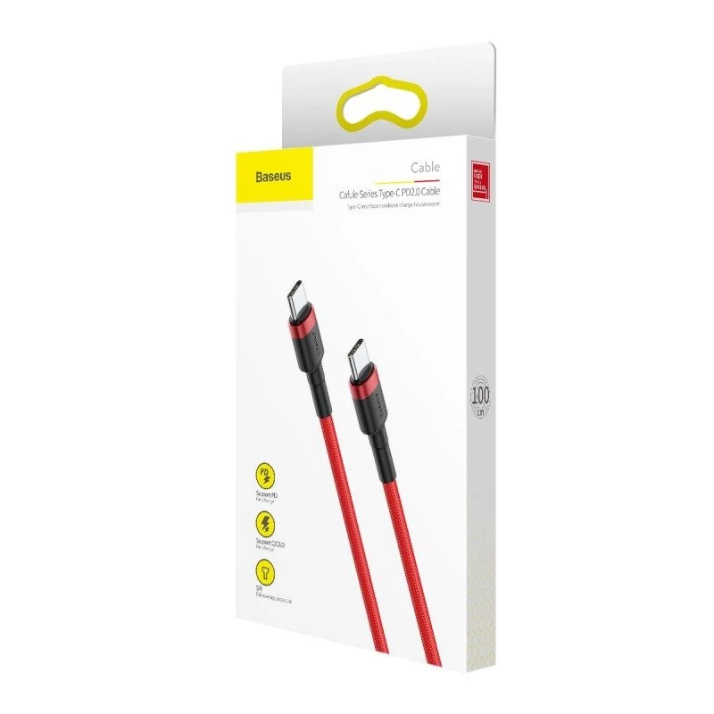Baseus Cafule USB-C na USB-C Kabel 60W 1m Czerwony