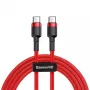 Baseus Cafule USB-C na USB-C Kabel 60W 1m Czerwony