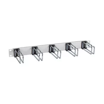 EFB-Elektronik 19 inch 1U Panel do zarządzania kablami, 5 x podwójne uchwyty 110 mm, panel przedni RAL9005 (Jet Black)