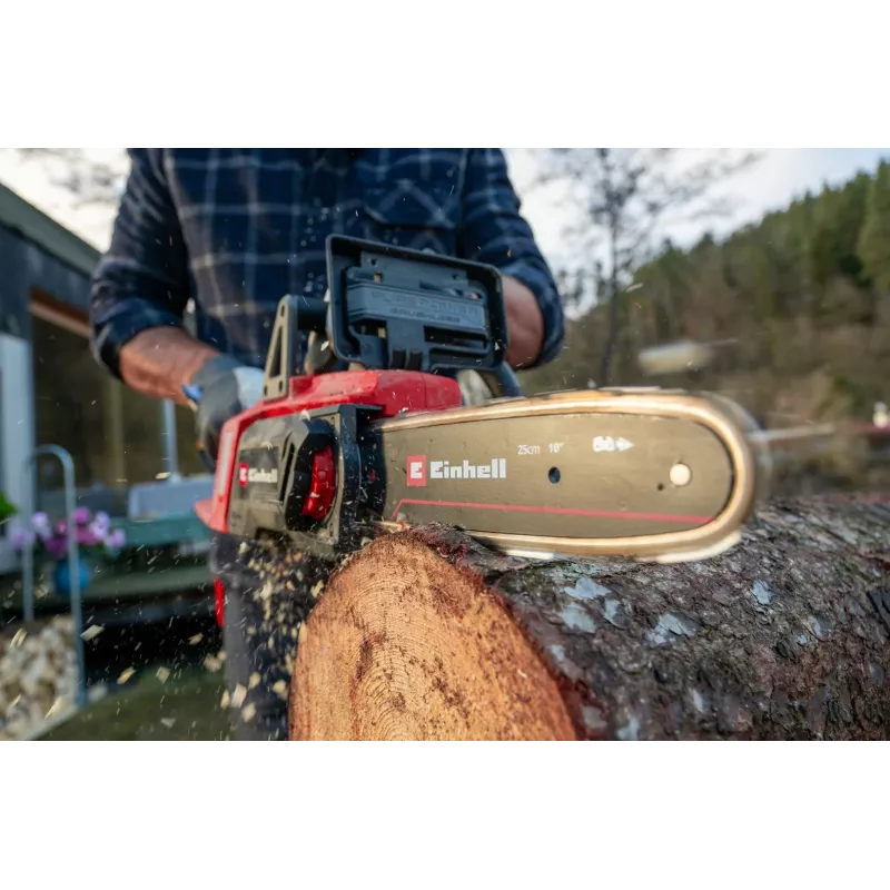 Einhell GE-LC 18/25 Li BL-Solo Akumulatorowa Piła Łańcuchowa, Silnik Bezszczotkowy, Prowadnica 250 mm, Miękki Uchwyt, Power X-Change (4600070)