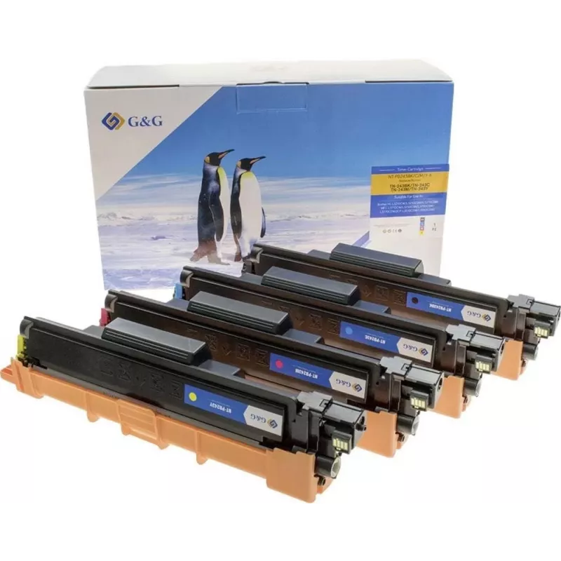 G&G Toner 4-Pack do Brother TN-243 Black, Cyan, Magenta, Yellow Value Pack