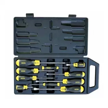 Zestaw wkrętaków STANLEY Cushion Grip 10 sztuk (płaskie + Phillips + Pozi + krótki)