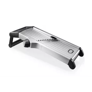 GEFU WELO Vegetable Slicer - V-Slicer Mandoline z 4 ustawieniami grubości, czarno-srebrny