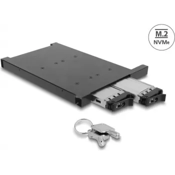 Ramka adaptera Delock na 2 x M.2 NVMe SSD ze złączem SFF-8654 do wnęki slim ODD 12,7 mm (47138)